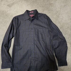 Nordstrom Blue and Black Checkered Shirt